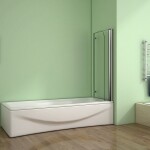 H K - Vaňová zástena S22 90x140cm - dvojdielna sklopná, číre sklo SE-S22-90