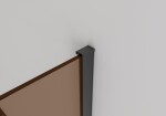 CERANO - Sprchová zástena Walk-in Onyx YL/P - 8 mm + polička / držiak na uteráky - čierna matná, bronzové sklo - 50x200 CER-689425