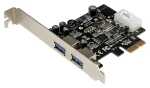 StarTech PCIe karta 2x USB 3.0 UASP / PCIe karta / USB 3.2 Gen 1 / UASP podpora / čipset NEC/ Renesas (PEXUSB3S25)