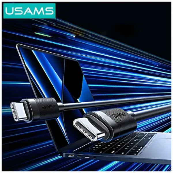 USAMS U94 čierna / Dátový kábel / USB-C - USB-C / 1m / 60W / PD (SJ780USB01)