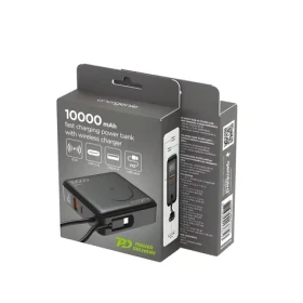 Magnetická powerbanka 10000 mAh čierna / Powerbanka / Power Delivery 20 W / bezdrôtové nabíjanie 15 W / LCD displej (PB10-WPC15-LCD-01)