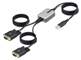 StarTech USB adaptér na 2x RS232 DB9 čierna / Adaptér / 2x DB9 / 4 m / FTDI FT2232H (2P6FFC-USB-SERIAL)