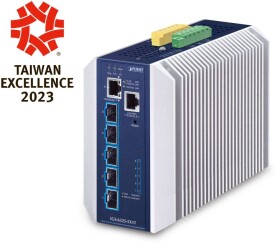 Planet PLANET Industrial Layer 3 5-Port Zarządzany L3 10G Ethernet (100/1000/10000) Aluminium, Modrý