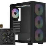 AeroCool B509A Flow čierna / PC skriňa / Midi Tower / ATX / Mesh / Tvrdené sklo / So zdrojom 650W (ACCX-BD02002.11)