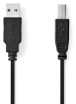 Nedis USB 2.0 kábel USB-A - USB-B čierna 0,5 m / Kábel USB / 480 Mbps / 10 W / Poniklovaný (CCGL60100BK05)
