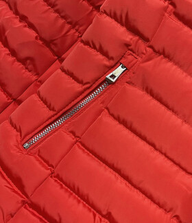 Červená prošívaná dámská bunda pro přechodné období model 16292907 - J.STYLE Barva: odcienie czerwieni, Velikost: L (40)