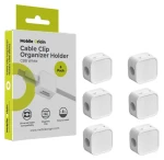 Mobile Origin CB8 biela / Organizér káblov / magnetický / samolepiaci / sada 6 ks (MO-CM-CB8-WHT)