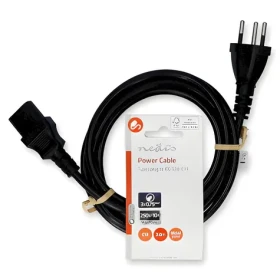 Nedis napájací kábel CH zástrčka čierna / Napájací kábel / IEC-320-C13 / 2 m / Priamy / PVC (CEGL11200BK20)