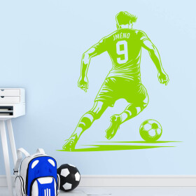 Veselá Stena Samolepka Futbalista s menom Farba: zelená, Veľkosť: 60 x 65 cm