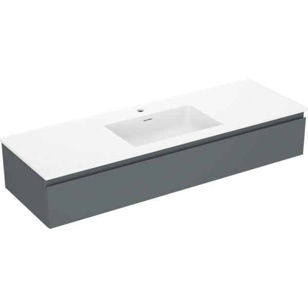 MEXEN/S - Orio kúpeľňová skrinka 140 cm s umývadlom Otis, 1 šuplík, grafit mat/biela mat 91A10-14023-1-BF66-W18M01
