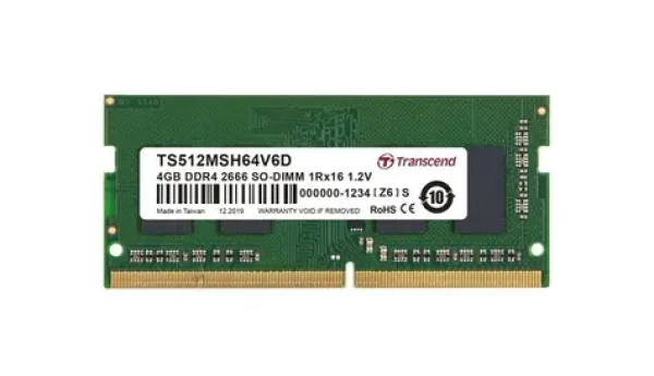 Transcend pamäť 4GB / SODIMM / DDR4 2666 / 1Rx16 / CL19 (TS512MSH64V6D)