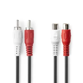 Nedis Stereo Audio kábel 2x RCA (M) - 2x RCA (F) 2.00 m čierna (CAGB24205BK20)