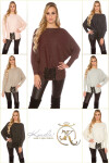 Trendy KouCla glitter bat jumper with lacing Einheitsgroesse