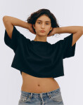 Organic Basics True Boxy Crop Tee Black S