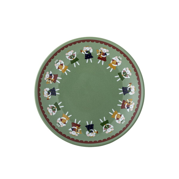 Bloomingville Kameninový tanier Peo Green Ø 16 cm