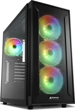 Sharkoon TG6M čierna / RGB / ATX / 4X 120mm / bez zdroja / priehľadná bočnica (4044951032136)
