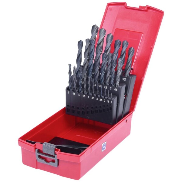 KS Tools 3301623 HSS-R sada špirálových vrtákov do kovu, 1 mm, 1.5 mm, 2 mm, 2.5 mm, 3 mm, 3.5 mm, 4 mm, 4.5 mm, 5 mm, 5.5 mm, 6 mm, 6.5 mm, 7 mm, 7.5 mm, 8; 3301623