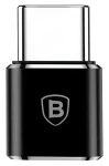 Baseus adaptér microUSB-USB-C čierna / Adaptér / Rýchlonabíjanie 2A / Prenos dát 480 Mb/s / Hliníkové telo (6953156263529)