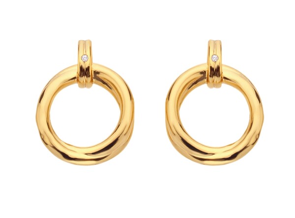 Hot Diamonds Pozlátené visiace náušnice s diamantmi Jac Jossa Soul DE813