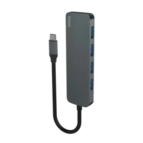 SAVIO AK-54 sivá / USB-C rozbočovač / 4x USB 3.1 A (KBASAVADA0026)