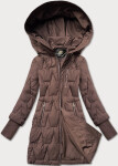 Hnedá dámska prechodná prešívaná bunda so šnúrkami na stiahnutie Libland (LD-7775) odstíny hnědé L (40)