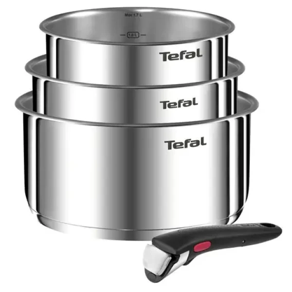 TEFAL Sada nádobí INGENIO Emotion 4 ks / Nerezová ocel / Záruka 5 let (L8964S44)