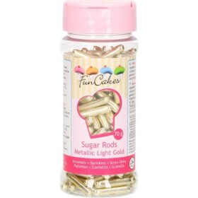 Cukrové tyčinky 2 cm zlaté 70 g - FunCakes - FunCakes