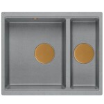 Quadron Quadron - Granitový drez Logan 150 Grey Metallic Zlaty HCQL5646U5-G1_U