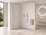 CERANO - Sprchová zástena Walk-in Orbis Top Round Ľ/P - 8 mm - okrúhla vzpera - chróm, transparentné sklo - 160x200 CER-682345