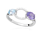 Silver Cat Hravý strieborný prsteň s kubickými zirkónmi Colored stones SC634 58 mm