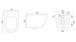 REA - Závesná WC misa vrátane sedátka RIMLESS Carlo Flat Mini zlatobiela REA-C0669