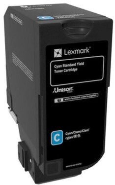 Lexmark CS72x Cyan Standard Yield Toneris Cartridge | Lexmark 74C0S20 | CS720 Cyan Standard Yield Toneris Cartridge | Cartridge | Cyan