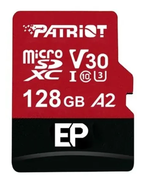 Patriot EP A2 128GB / Pamäťová karta microSDXC / UHS-I U3 / V30 / A2 / Class 10 / 90/80 MB/s (PEF128GEP32MCX)