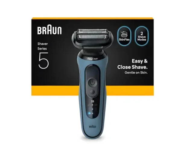 Braun Series 5 52-A1000S modrá / planžetový holiaci strojček / rýchle nabíjanie / Li ION batéria (52-A1000S)
