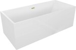 MEXEN/S - Vigo voľne stojaca vaňa 178,5 x 80, biela, sifón a prepad zlatá kartáčovaná 51251788000-55