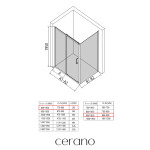 CERANO - Sprchovací kút Orlano L/P - 5 mm - čierna matná, transparentné sklo - 80x90x195 - posuvný CER-DY505B-90175