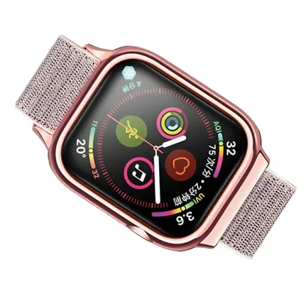USAMS ZB074 Nylonový remienok pre Apple Watch 44/45mm ružovo-zlatá / Remienok / Nylonový / Apple Watch 4/5/6/7/SE (ZB74IW4)