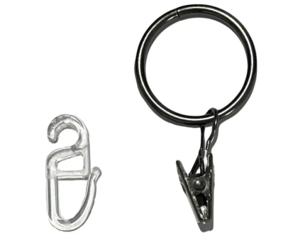 Krúžky so žabkou a háčikom na garnižu (10 ks) pre 16-20 mm,čierny nikel%