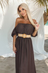 Boho maxi šaty 614-1 Chocolate - Numoco UNI