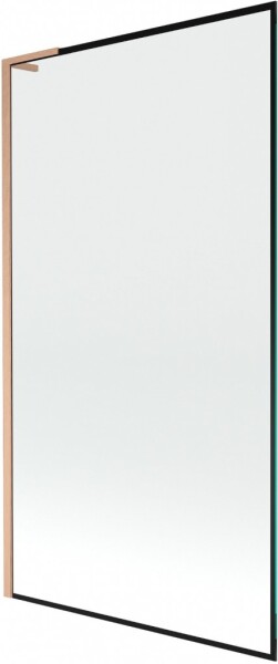 MEXEN/S - Next L vaňová zástena FIX 100 x 150, čierna vzor, meď kartáčovaná 895-100-000-03-70-65