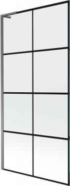 MEXEN/S - Next L vaňová zástena FIX 90 x 150, čierna vzor, grafit metal 895-090-000-03-77-95