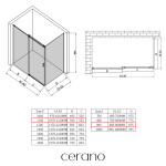 CERANO - Sprchovací kút Santoro Ľ/P - 8 mm - chróm, transparentné sklo - 110x90x195 - posuvný CER-8050BD7352