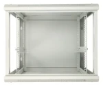 Extralink 19" nástenný rozvádzač 9U šedá / Nástenný rozvádzač / 600x600 mm / nosnosť 60 kg / kovové dvere (EX.13025)