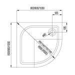 Mereo Sprchovací kút, LIMA, štvrťkruh, 80 cm, chróm ALU, sklo číre, vanička liaty mramor CK608B33KM