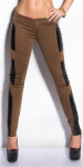 Sexy KouCla treggings with leatherlook CAPPUCCINO L