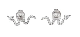 Emporio Armani Strieborné náušnice Had so zirkónmi EG3612040