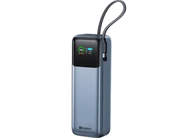 Sandberg All-in1 Powerbank 20000mAh modrá / 1x USB-A + 1x USB-C / Integrovaný USB-C kábel / PD130W