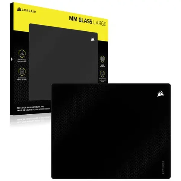 Corsair MM Glass čierna / Herná podložka pod myš / 400x500 mm / sklenený matný povrch / protišmyková základňa (CH-9460000-WW)
