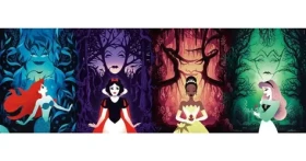 Clementoni 39894 Panoramatické puzzle Disney princeznej a zloduši 1000 dielikov