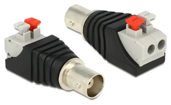 DeLock Adaptér BNC (F) - Terminal Block 2pin / Adaptér / s tlačidlami (65526)
